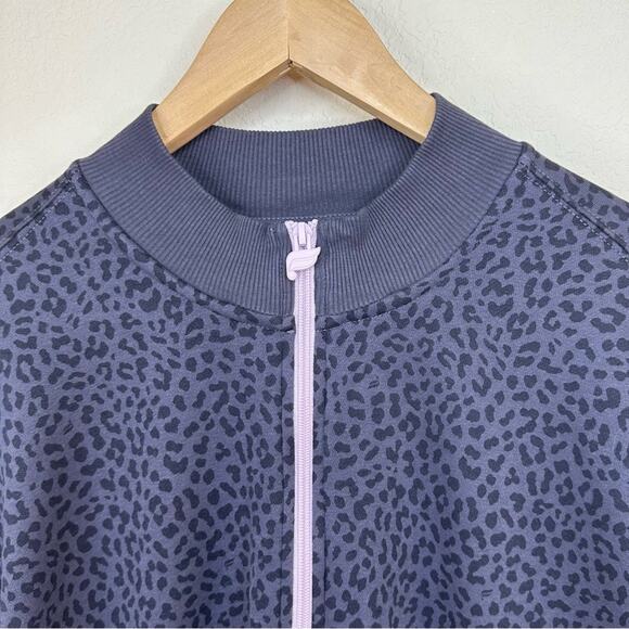 FABLETICS Grey Purple Leapord Forever Fleece 1/2 Zip Sweatshirt Women's Size XXL - Picture 4 of 15